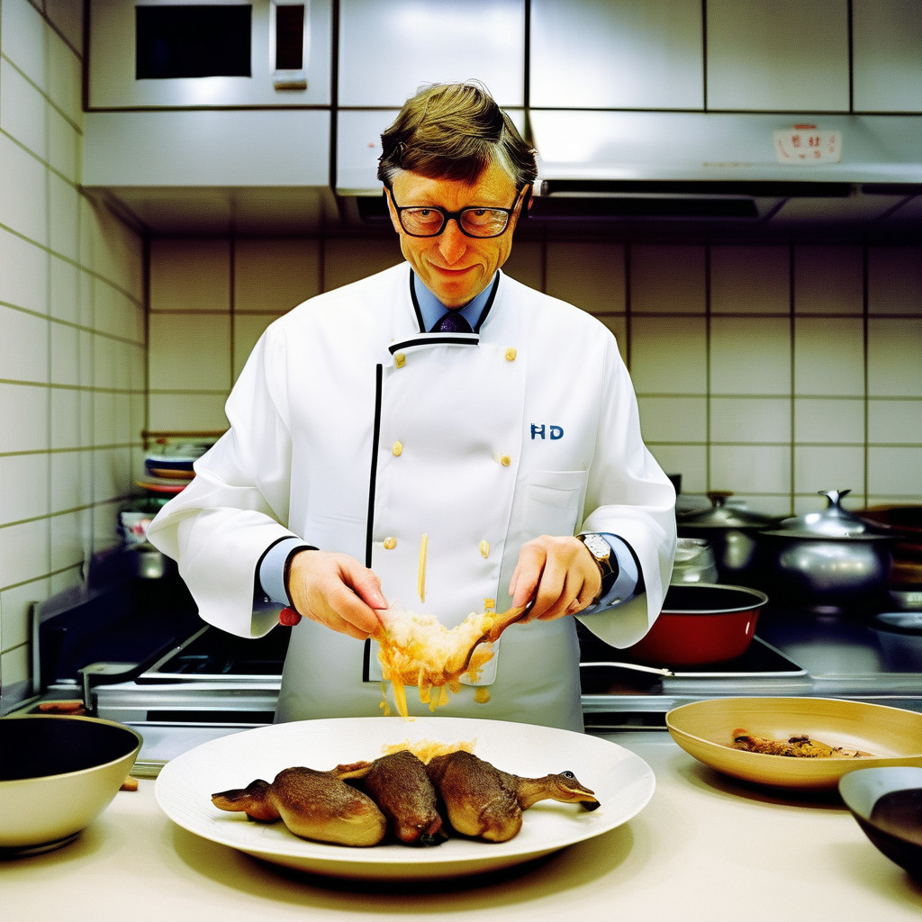 chef gates preparing his famous ????? de canard